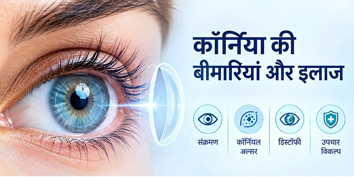 कॉर्निया की बीमारी से प्रभावित आंख का चित्रण