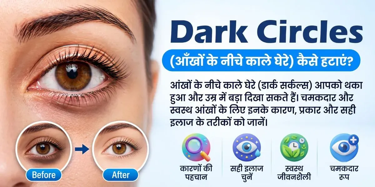 आंखों के नीचे डार्क सर्कल्स (काले घेरे) का चित्रण