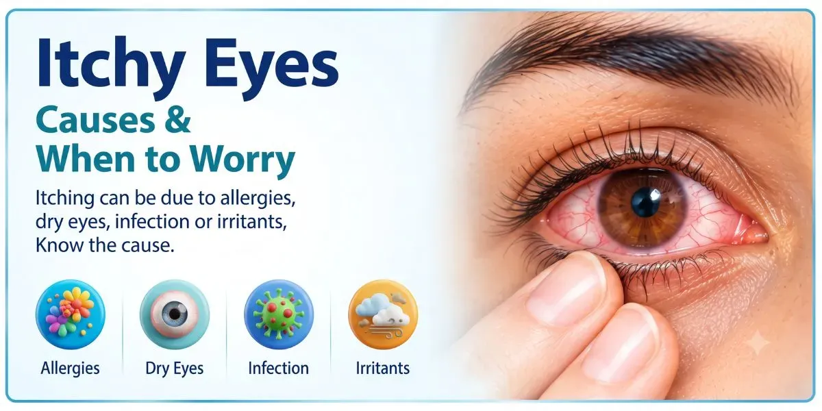 Person with itchy, irritated eyes rubbing them