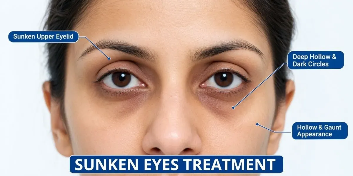 Sunken eyes (enophthalmos) causes and treatment
