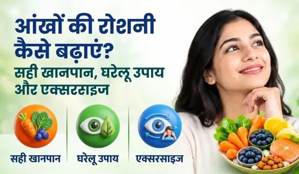 आंखों की रोशनी कैसे बढ़ाएं? सही खानपान, घरेलू उपाय और एक्सरसाइज